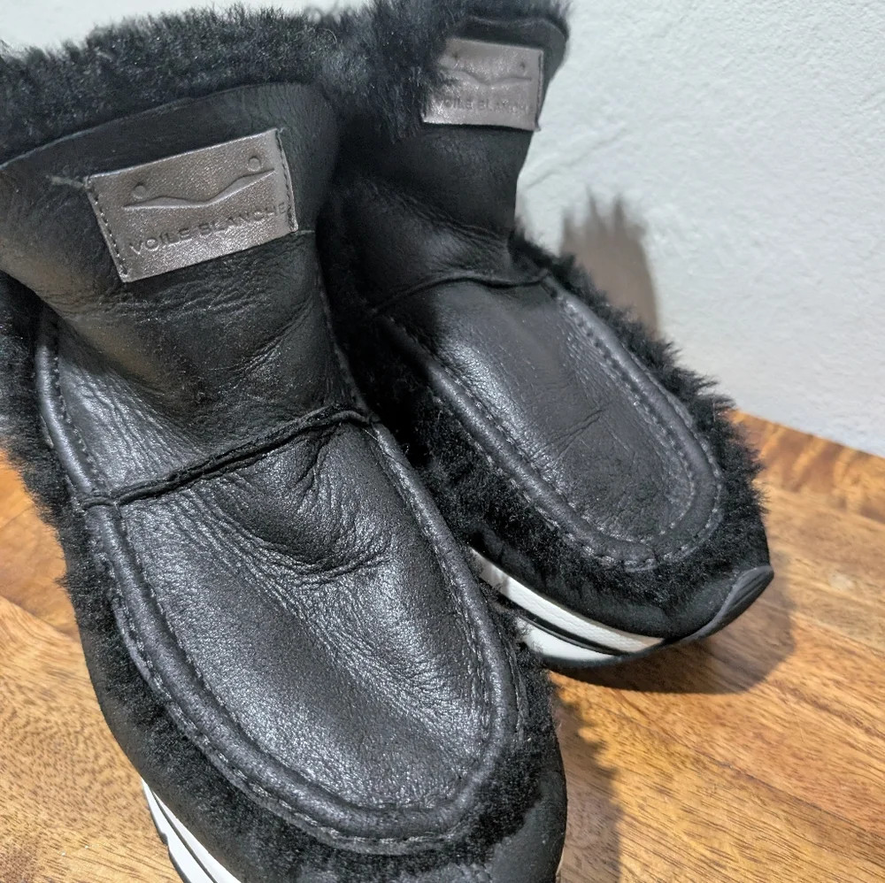 Viole Blanche BICE LEATHER BOOTS Mid-boots in black Nappa-effect Shearling  38/8